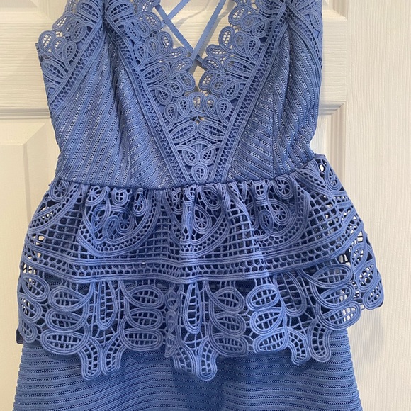 SELF PORTRAIT BLUE PURPLE LACE DRESS - Picture 2 of 5